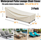 Outdoor Chaise Lounge Covers Waterproof Patio Lounge Chair Covers, 600D - Image 2