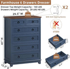 Joaxswe Farmhouse 5 Drawer Dresser - Image 2
