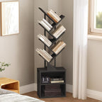 RALGEND Tree Bookshelf, 6 Tier Bookcase - Image 6