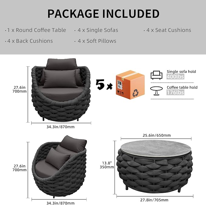TWT 3 Piece Patio Furniture Set - Image 2