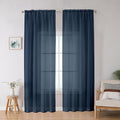 Blue Sheer Curtains, Sheer Curtains 78 inches Long 2 Panels Set, Rod Pocket by OWENIE