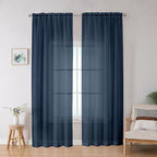 Blue Sheer Curtains, Sheer Curtains 78 inches Long 2 Panels Set, Rod Pocket by OWENIE