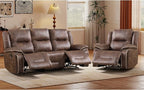 EBELLO Faux Leather Manual Recliner Sofa Set, 1 Seat Reclining Chair and a 3 by EBELLO