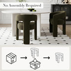 Modern Sherpa Dining Chairs Set of 6, Upholstered Barrel Chairs - Image 3