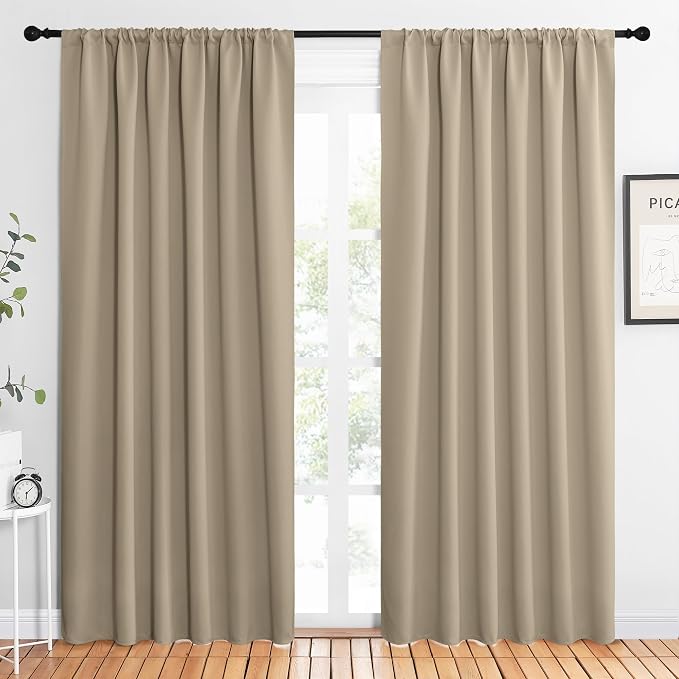 NICETOWN 2 Panels Blackout Curtains, Rod Pocket Thermal Insulated Drapes 84 by NICETOWN