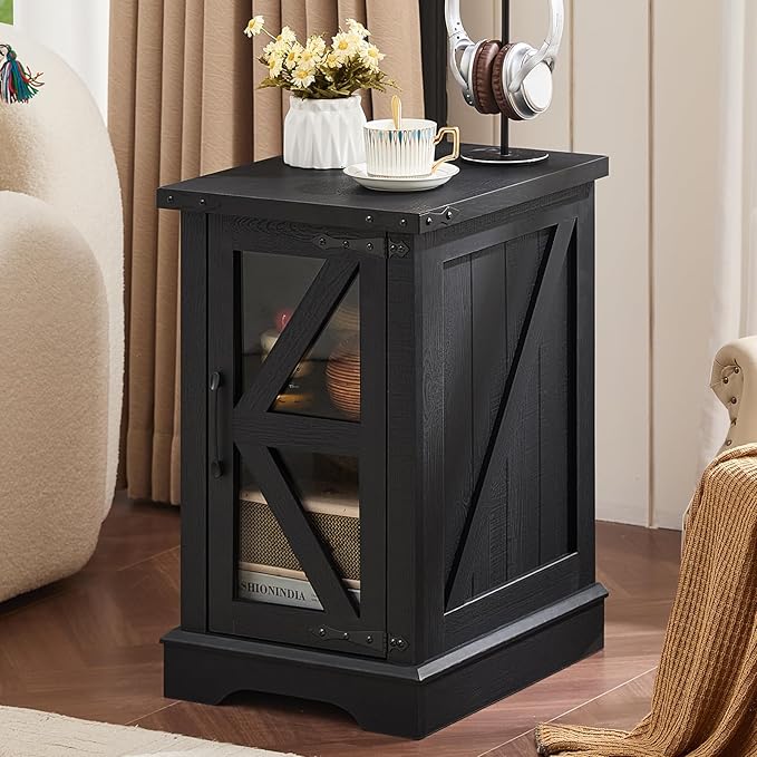 Joaxswe Narrow Night Stand Set 2, Farmhouse Side End Table - Image 2