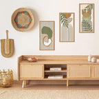 IARTTOP Boho Mid-century Modern Wood Wall Art 8x16 Inch Framed Green Bohemian - Image 7