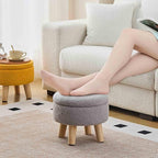 Wimarsbon Storage Ottoman, Modern Round Footrest - Image 5