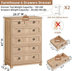 Joaxswe Farmhouse 6 Drawer Dresser - Image 2