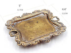Funly mee Small Antique Trinket Dish Vintage Gold Metal Jewelry Tray, Ring - Image 5