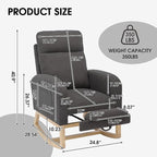 NIOIIKIT Modern Nursery Rocking Chair, Teddy Upholstered Rocking Chair - Image 2