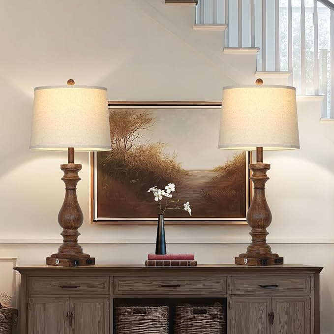 Cinkeda 29" Tall Farmhouse Table Lamp - Image 7
