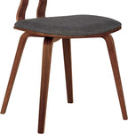 Armen Living Jaguar Dining Chair in Charcoal Fabric and Walnut Wood Finish - Image 11