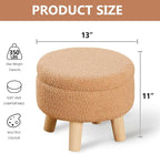 Wimarsbon Storage Ottoman, Modern Round Footrest - Image 3