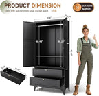 Letaya 71" Metal Wardrobe Cabinets - Image 3