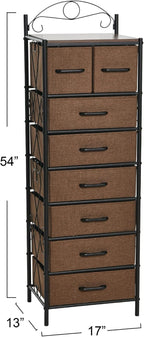 Household Essentials Walnut & Iron Eight-Drawer Dresser Tower - Image 3