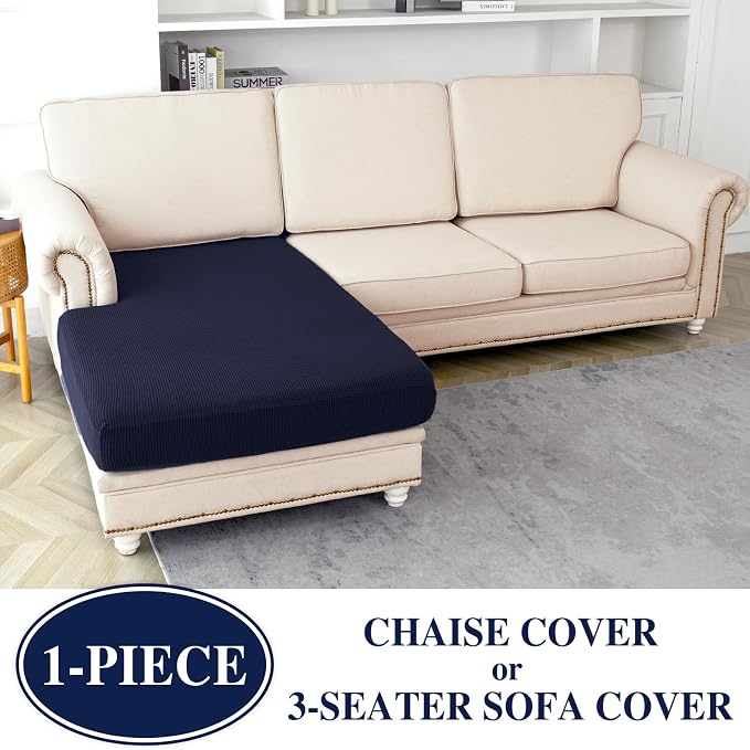 LA MEACK Couch Cushion Cover for Chaise Lounge & Sofa - Image 2