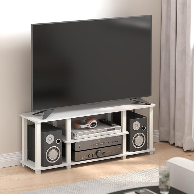 Furinno Turn-S-Tube TV Stand, 3-Tier No Tools 3D Entertainment Center - Image 2