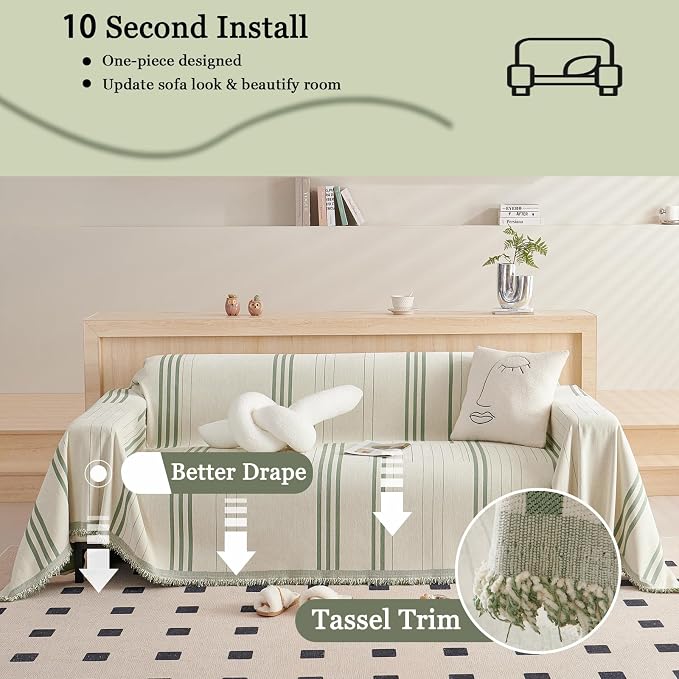DREAMINGO Couch Cover Reversible Chenille Loveseat Sofa Covers - Image 4