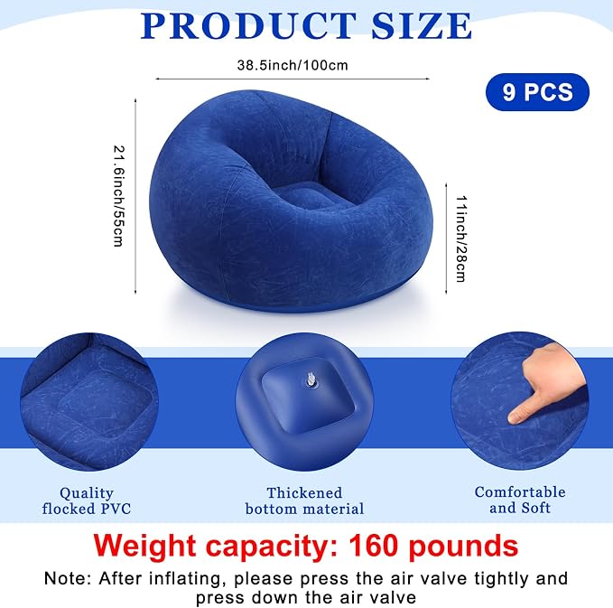 Realspring 6 9 12 Pcs Inflatable Bean Bag Chairs - Image 2