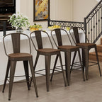 Andeworld Metal Bar Stools Set of 4, 30 inch Bar Height Barstools - Image 3