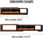 Extendable TV Stand with 50" Electric Fireplace, Modern LED Entertainment - Image 7