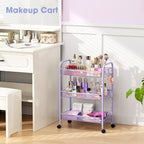 TOOLF 3-Tier Metal Rolling Cart, Mesh Wire Easy Assemble Utility Cart, Storage - Image 5