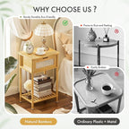 Bamboo Nightstand, Boho Side Table - Image 5
