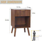 Fultyle Walnut Nightstand, Modern Night Stand - Image 3
