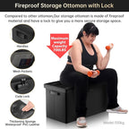 ENGPOW Storage Ottoman Bench, Fireproof Folding Bench - Image 6