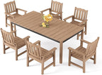 Stoog 7-Piece All-Weather Patio Dining Set, HIPS & Aluminum Outdoor Table by Stoog