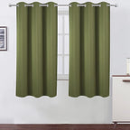 Olive Green Blackout Curtains 42 x 63 Inch Length/Set of 2 Curtain by Lemomo