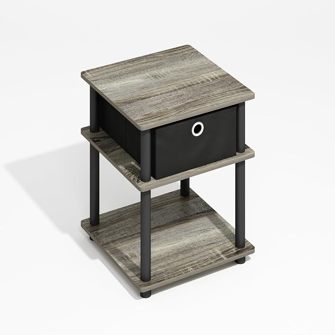 Furinno Turn-N-Tube Side Table, 3-Tier Square Modern End Table by Furinno-FitsYourSpaceFitsYourBudget