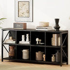 8 Cube Storage Organizer Bookshelf, Industrial Horizontal Bookcase, Accent by Unknown