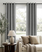 Curtains, 2 Panels, Linen Textured Look, Thermal Insulated, Full Light Blackout - Image 2