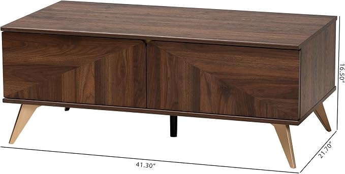 Baxton Studio Graceland Mid-Century Modern Transitional Walnut Brown Finished - Image 3