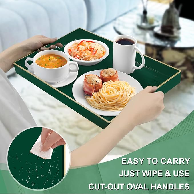 MAONAME Dark Green Decorative Tray, Serving Tray - Image 3