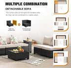 JOYURE 8 Pieces Patio Furniture Set All-Weather Outdoor Wicker Sectional - Image 6