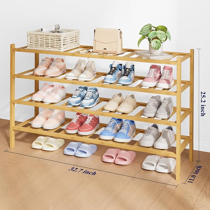 Kitsure Bamboo Wooden Shoe Rack - Image 2