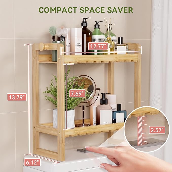 AmazerBath Bamboo Over The Toilet Storage Shelf - Image 2
