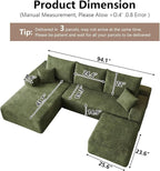95" Cloud Sectional Couch U-Shaped Chaise - Image 2