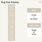 Soalmost Washable 3x16 Hallway Runner Rug Non-Slip Kitchen Entry Rugs Beige | - Image 5