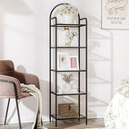 Hzuaneri Bookcase Bookshelf, Tempered Glass Bookshelves, Slim Shelving Unit by Hzuaneri