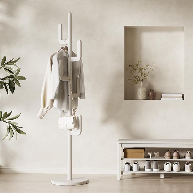 Muwuele Solid Wood Cactus Coat Rack, Freestanding Coat Rack by Muwuele