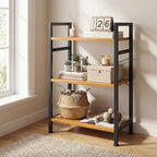 DUMOS 3 Tiers Open Bookshelf, Classic Freestanding Tall Display Shelf, Sturdy - Image 2