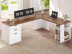 SEDETA Farmhouse 67" L Shaped Desk - Image 6