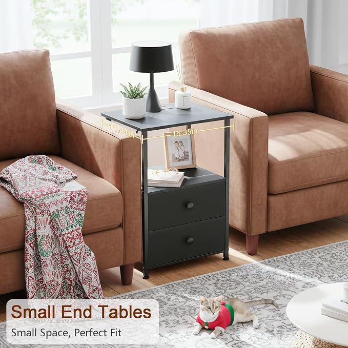 LOAKEKEL Night Stand Set 2, End Tables - Image 6