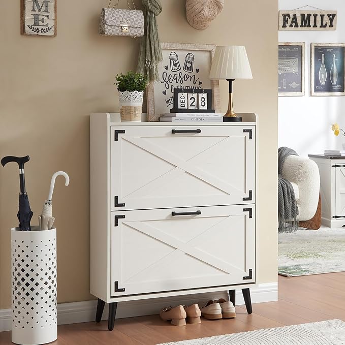 Barnyatoh Shoe Storage Cabinet, Farmhouse Shoe Organizer by Barnyatoh
