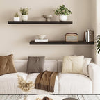 Fixwal Floating Shelves for Wall, 35.4" Long Heavy Duty Wall Mounted Rustic - Image 2