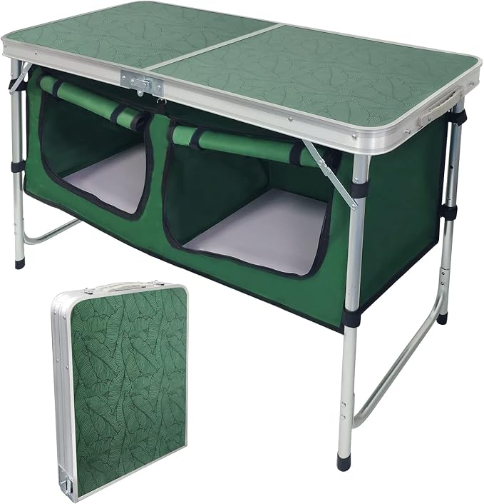 CampLand Outdoor Folding Table Aluminum Lightweight Height Adjustable by CampLand